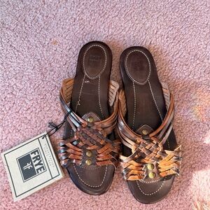 Frye Jayce Brown Leather Sandals